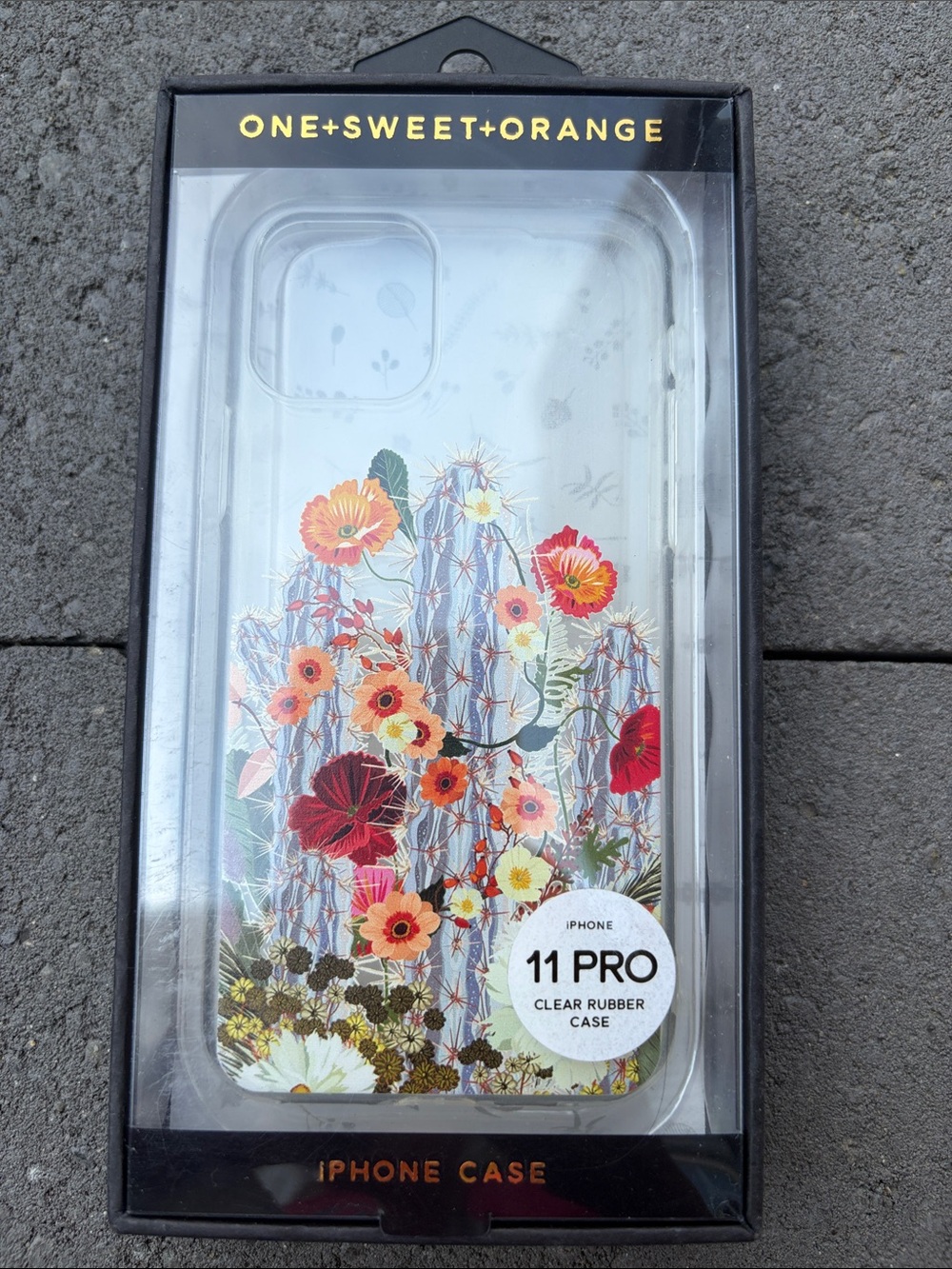ONE+SWEET+ORANGE iPhone 11 Pro Clear Case with Floral Cactus Design - Multicolor